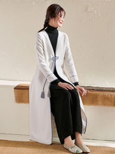 Retro Oriental Charm Solid Color Midi Outwear